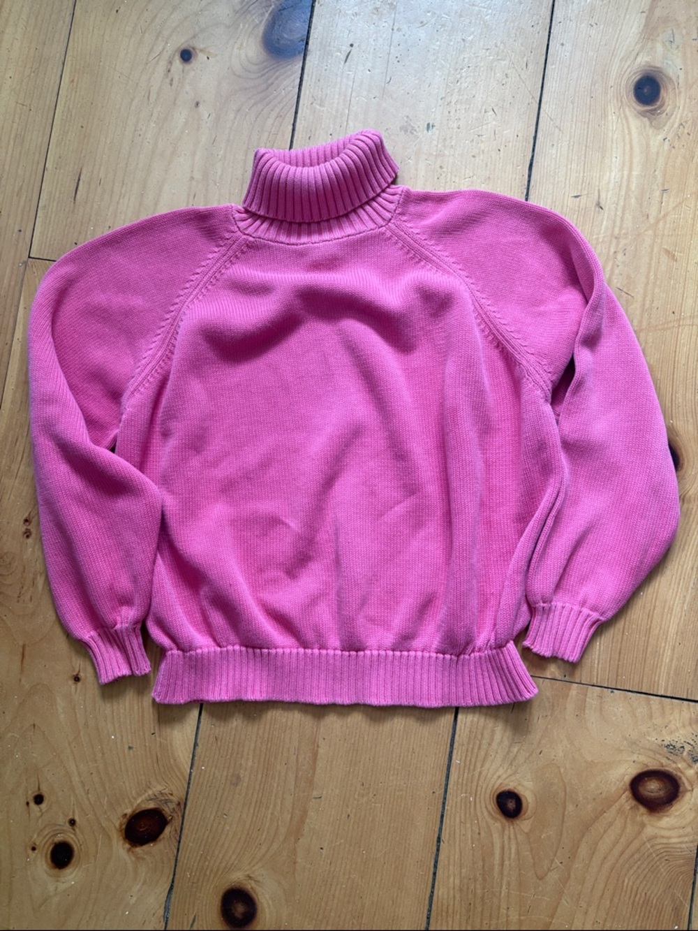 Vintage Land’s End cotton turtleneck with bubble sleeve.